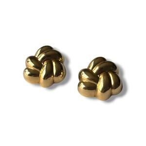 Vintage PPC 14K Yellow Gold Love Knot Post Earrings - 3.40g